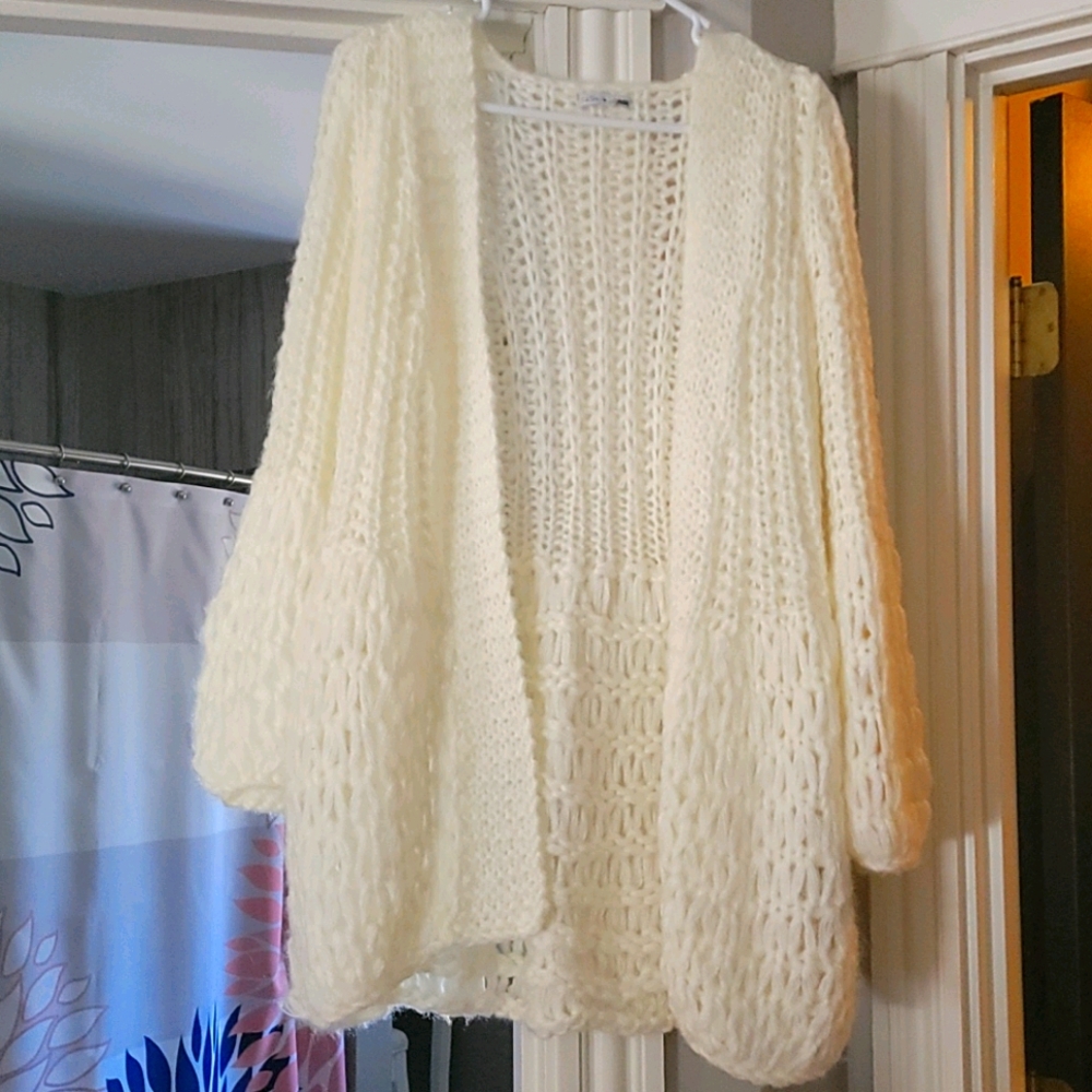 Fashion Nova Chunky Knit Bubble Sleeve Sweater